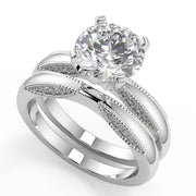 Jamya Milgrain 4 Prong Round Cut Diamond Engagement Ring - Nivetta